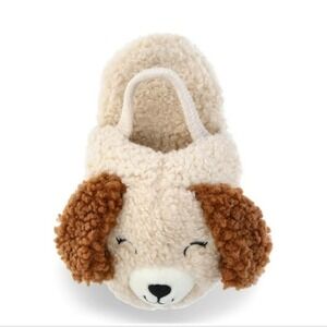 Kids Cozy Dog Slippers Sherpa Puppy House Shoes Size 5-6